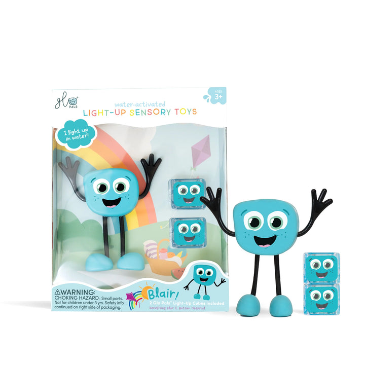 Glo Pals Blair Light Up Blue badspeeltje met licht en buigbare armen in bad