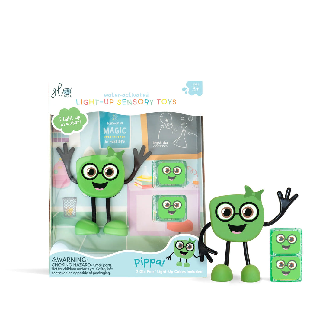 Glo Pals Pippa Light Up Green badspeeltje met licht en buigbare armen in bad