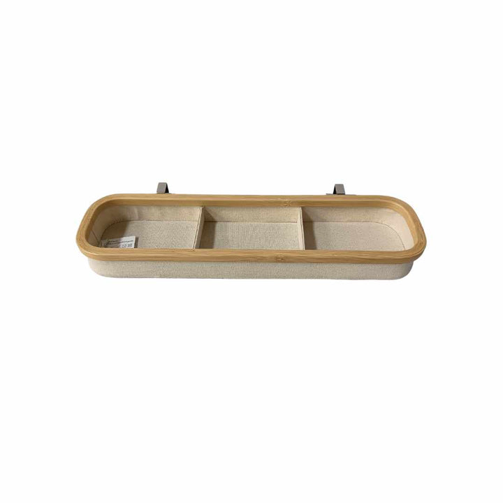 Quax hangrek met 3 indelingen voor luiertafel in beige bamboe.