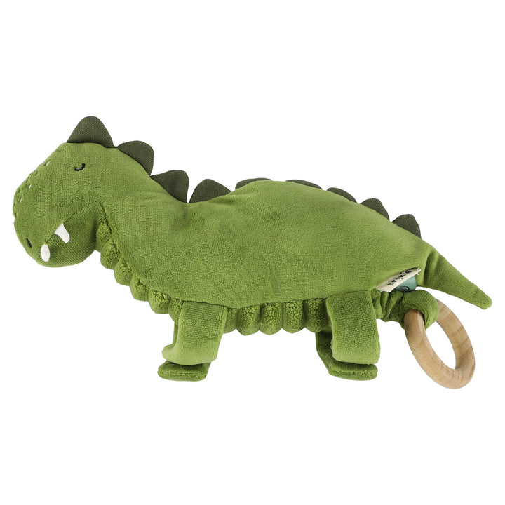 Trixie Muziektrekker Mr. Dino, knuffelbaar muziekspeeltje met houten trekring, geschikt vanaf de geboorte