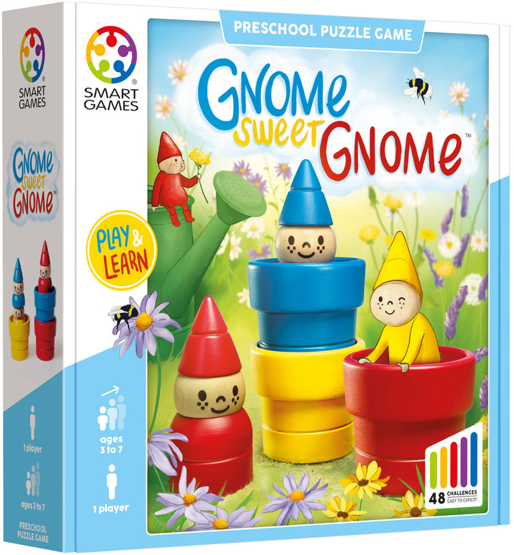 Houten kinderspel SmartGames Gnome Sweet Gnome met 3 kabouters