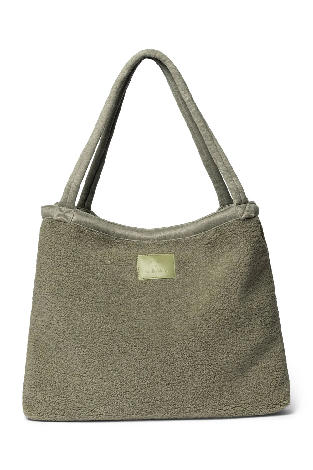 Joolz x Studio Noos Mom Bag Sage Green, ruime verzorgingstas met kinderwagenbevestiging.