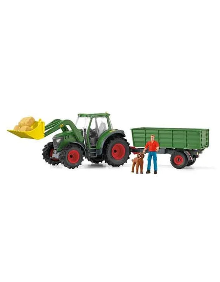 Schleich - Set Speelfiguren Tractor met Aanhanger | Boerenspeelset