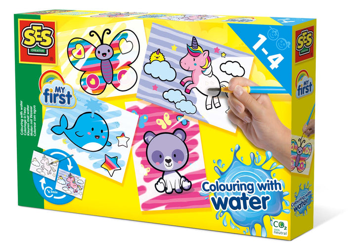 Ses Creative knutselset Kleuren Met Water Fantasiedieren, herbruikbare waterverfkaarten voor jonge kinderen.