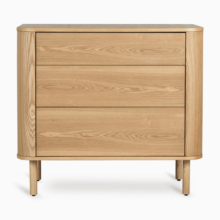 Quax Yume commode in Natural Ash met 3 lades en afgeronde hoeken