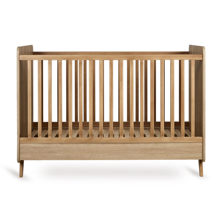 "Quax Loft Bed 70 x 140 cm in Honey Ash met verstelbare bodem en massief beukenhouten poten, perfect voor elke groeiende kinderkamer"