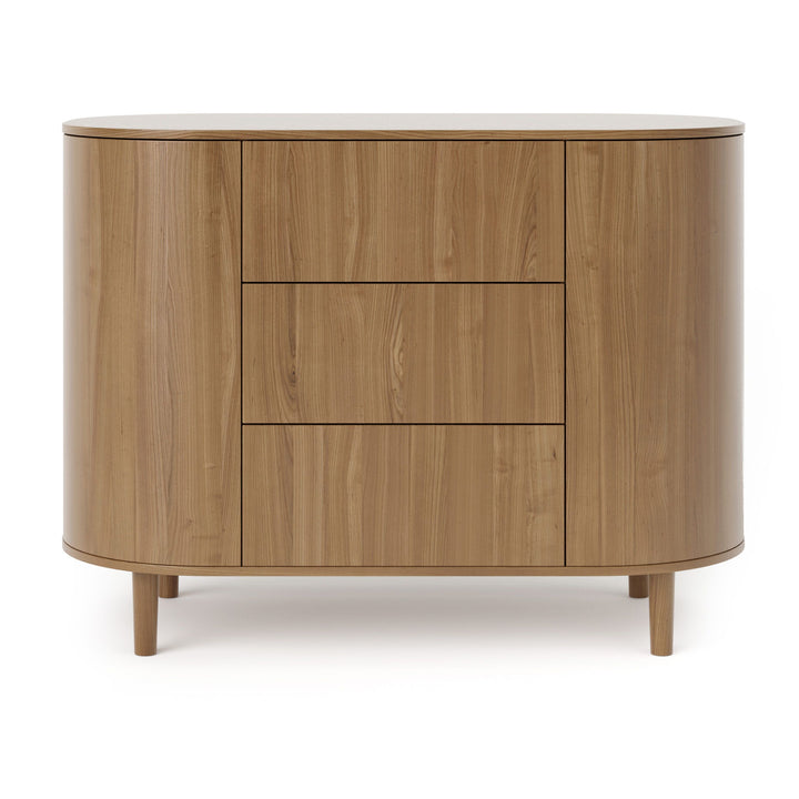 Kas Kopenhagen commode Kai in Veneer Oak met conische poten en onzichtbare schroeven.