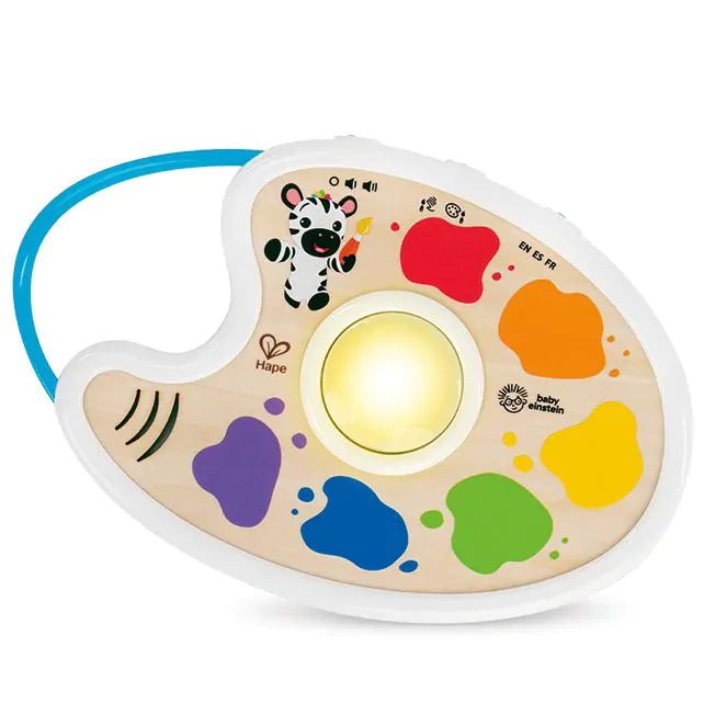 Baby speelt met de Montessori-geïnspireerde Magic Touch Playful Painter van Hape Toys