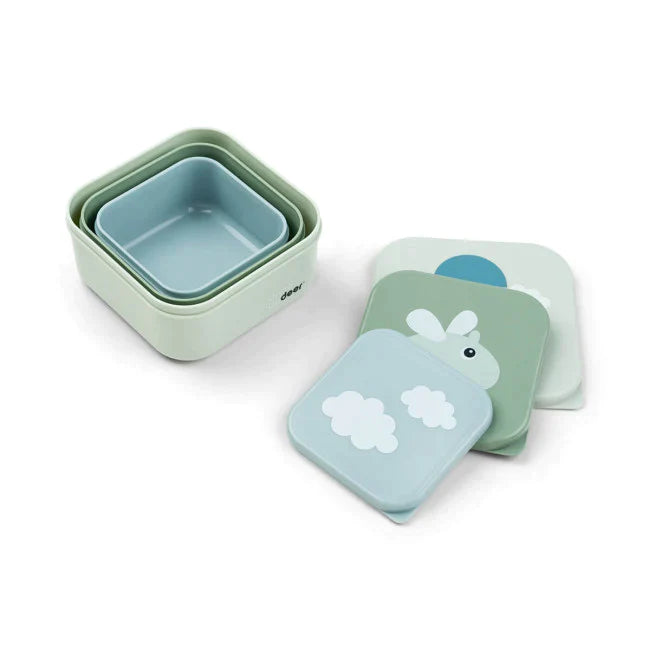 Set van 3 groene snackdoosjes Done by Deer met Croco