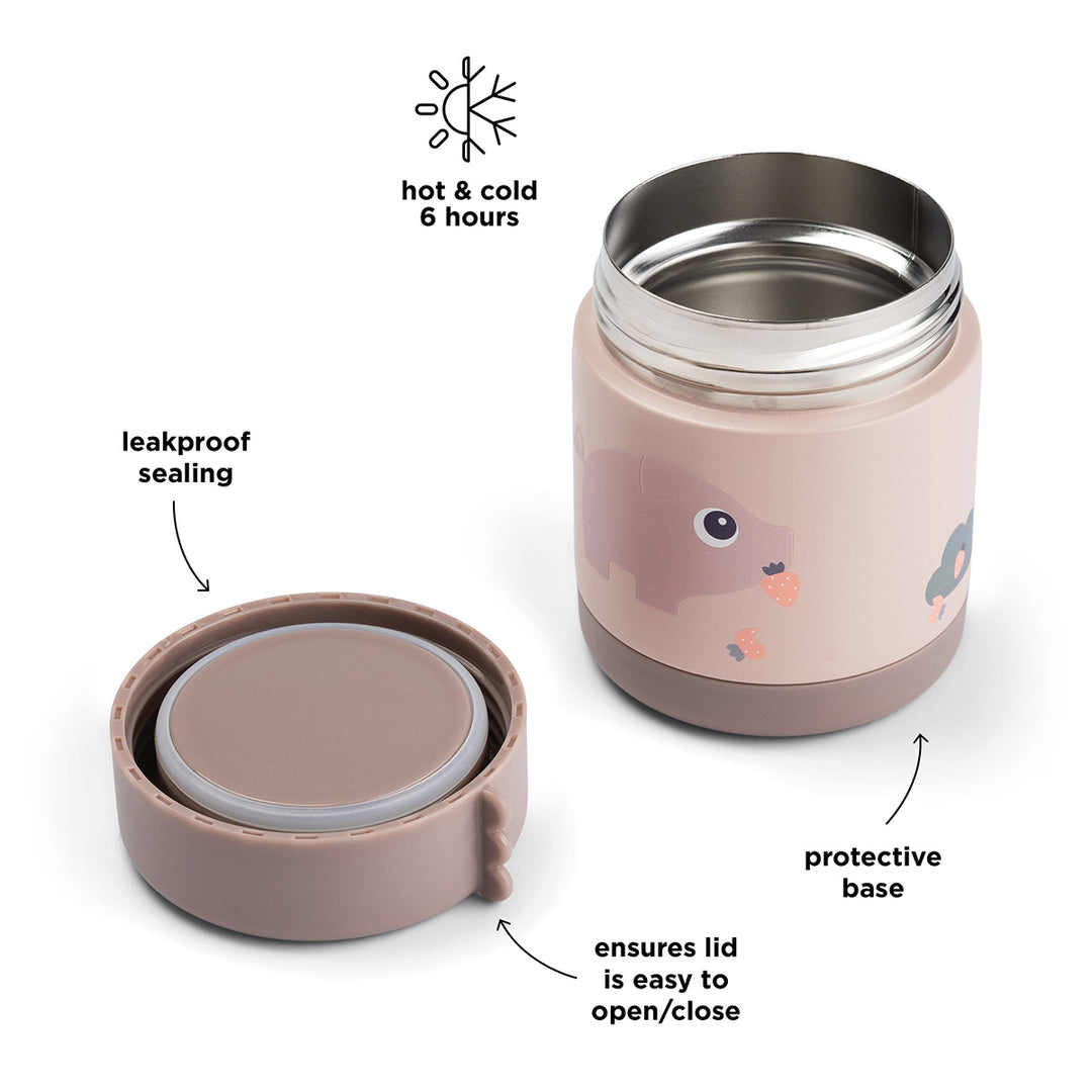 Done by Deer voedselpotje 300 ml in roze met dierenprint