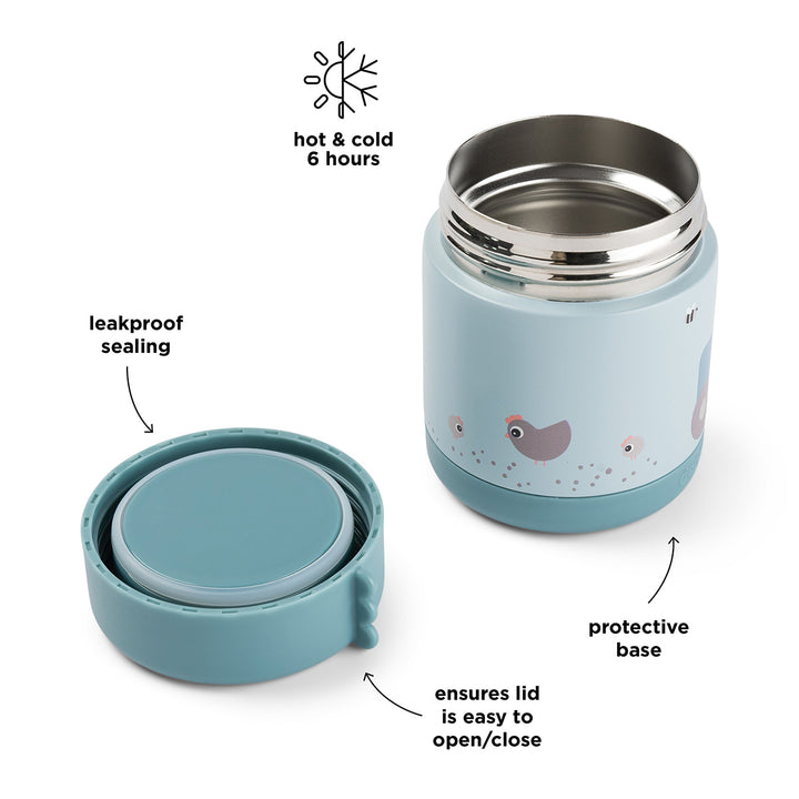 Done by Deer voedselpotje 300 ml in blauw met dierenprint