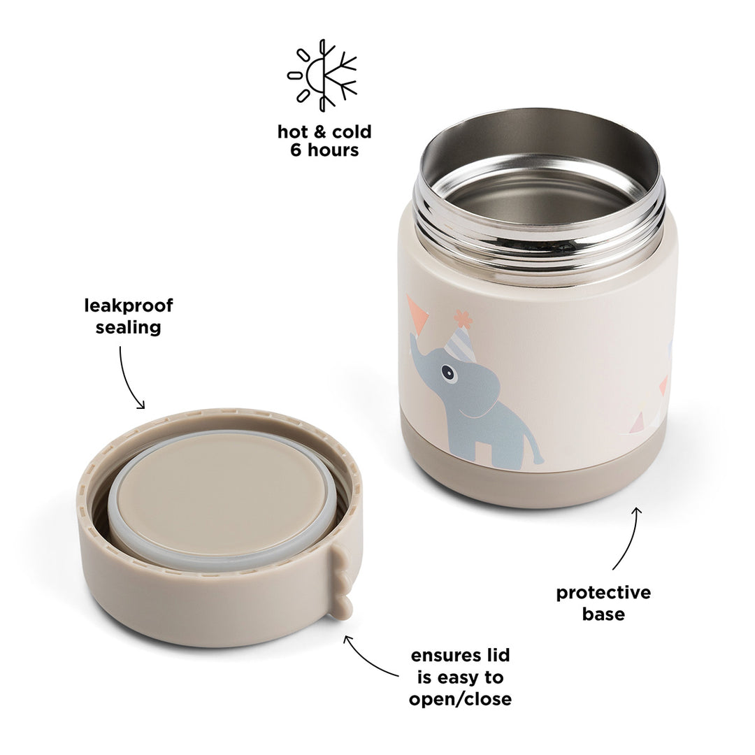 Done by Deer voedselpotje 300 ml in zandkleur met dierenprint
