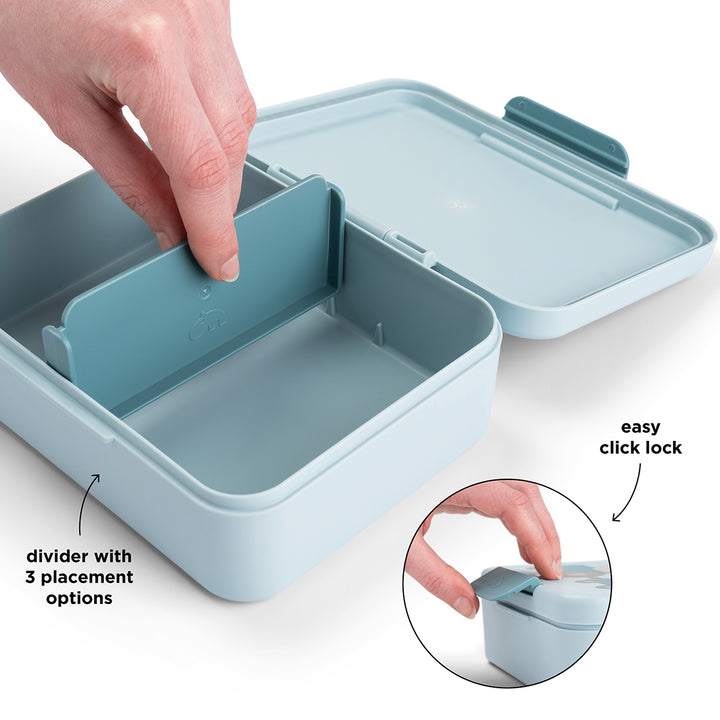 Lunchbox Done by Deer in blauw met verdeler en dierenvriendjes
