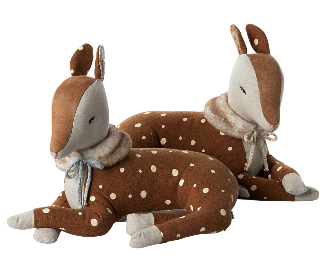 Maileg Cosy Bambi mintgroene knuffel met zachte katoenen afwerking
