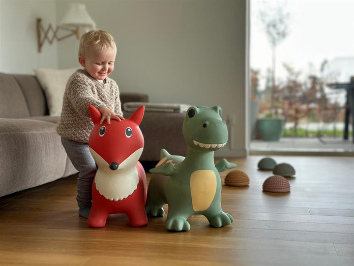 Vrolijk gekleurde Find That Hippo Springdier Dino Dexter, geschikt voor kinderen vanaf 2 jaar