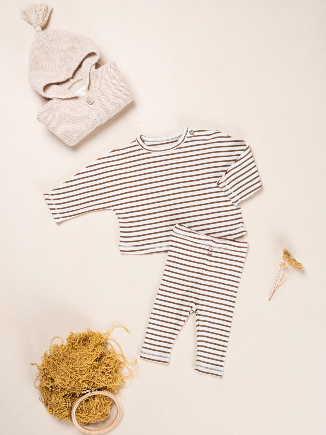 Play Up - Striped Rib Sweater Tufting