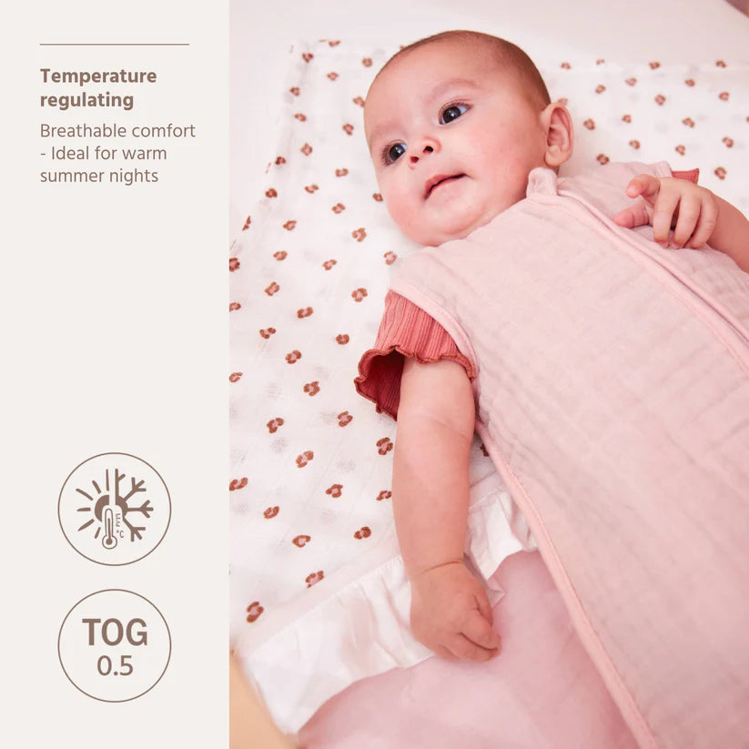 B-Boo - Slaapzak Hydrofiel Ongevoerd 110 cm | Soft Pink