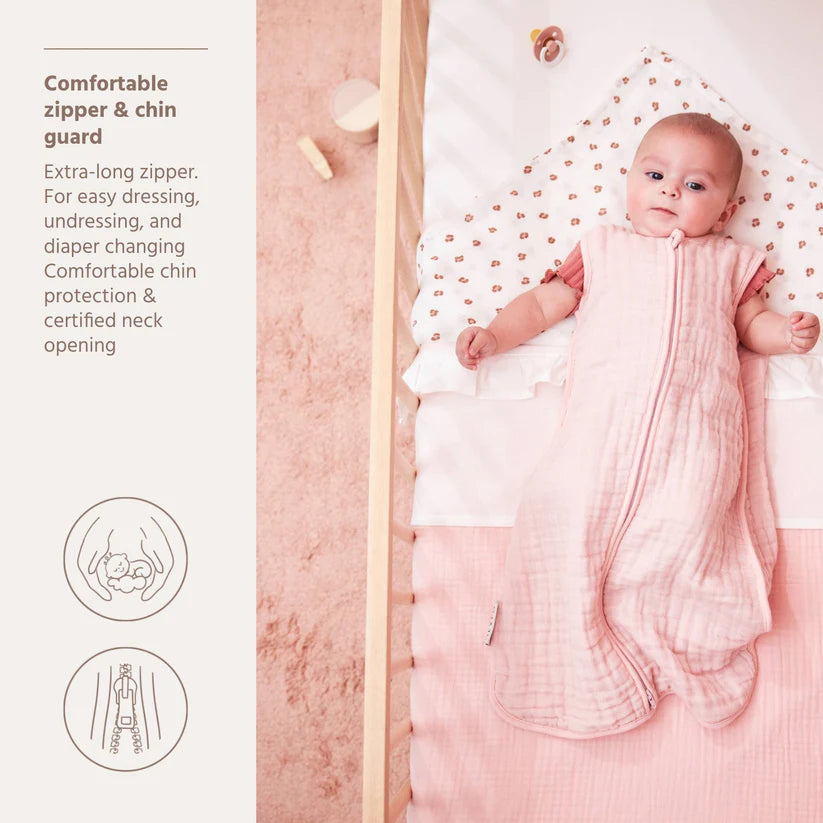 B-Boo - Slaapzak Hydrofiel Ongevoerd 110 cm | Soft Pink