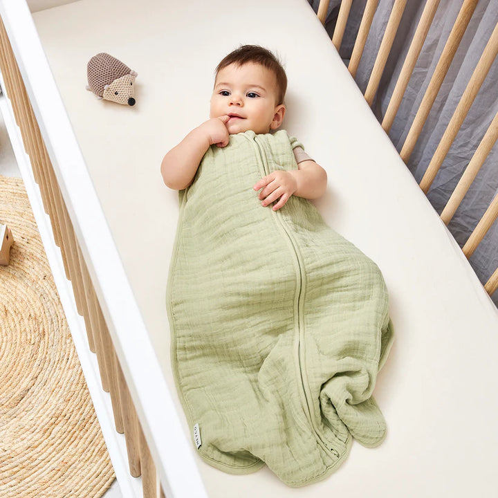 B-Boo - Slaapzak Hydrofiel Ongevoerd 110 cm | Soft Olive