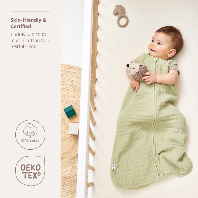 B-Boo - Slaapzak Hydrofiel Ongevoerd 110 cm | Soft Olive