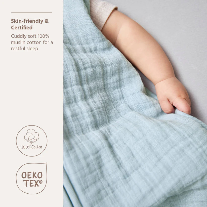 B-Boo - Slaapzak Hydrofiel Ongevoerd 60 cm | Grey Blue