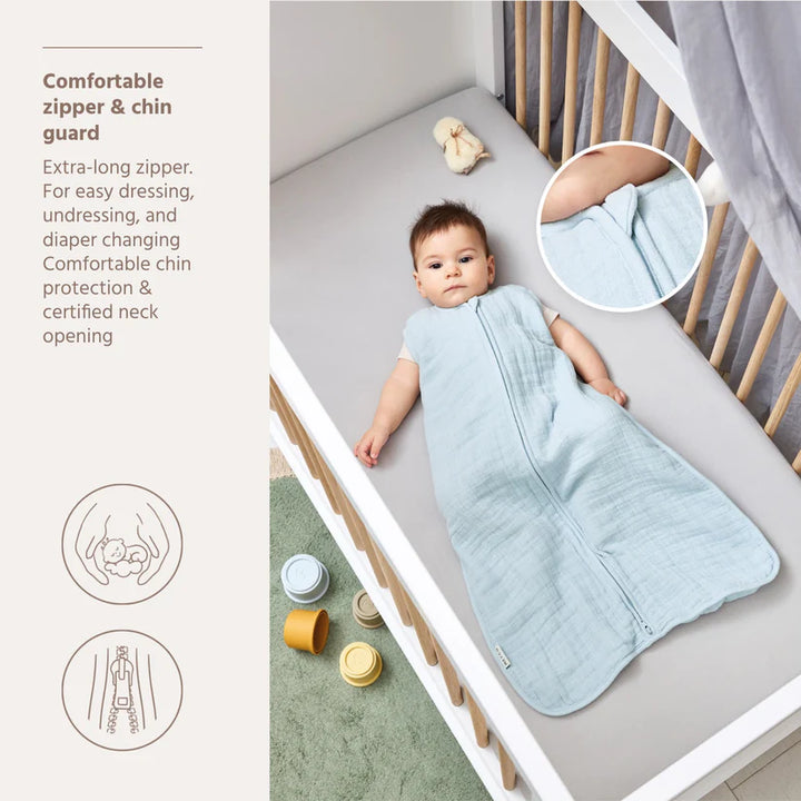 B-Boo - Slaapzak Hydrofiel Ongevoerd 60 cm | Grey Blue