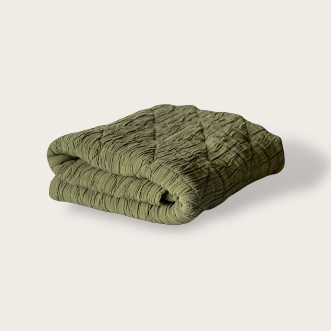 Coco & Pine - Deken 100 x 135 cm Bobbie Olive | Groen