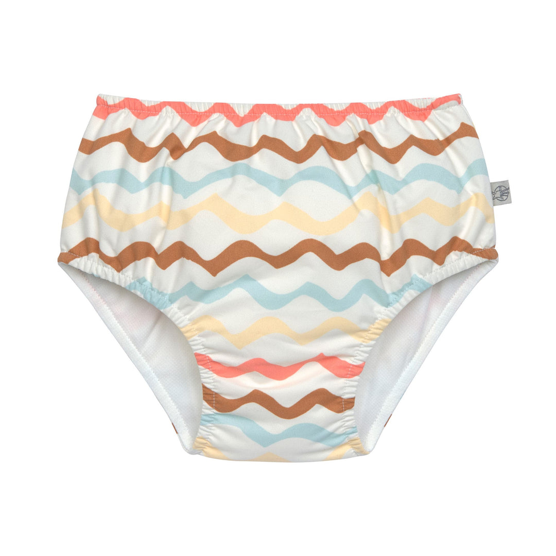 Ecru Lassig zwemluier met golvenprint voor baby’s