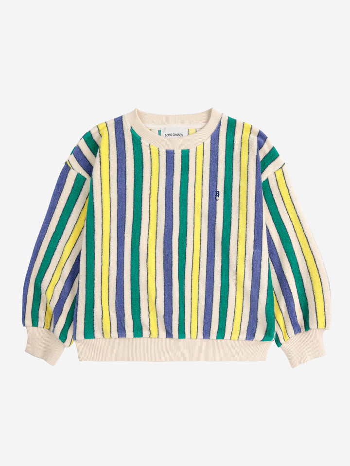 Sweater Terry Multicolor Stripes Offwhite