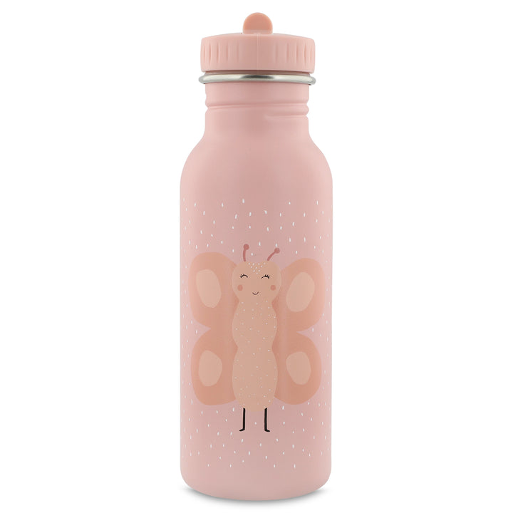 Roestvrij stalen drinkfles 500 ml met Mrs. Butterfly print en draagkoord