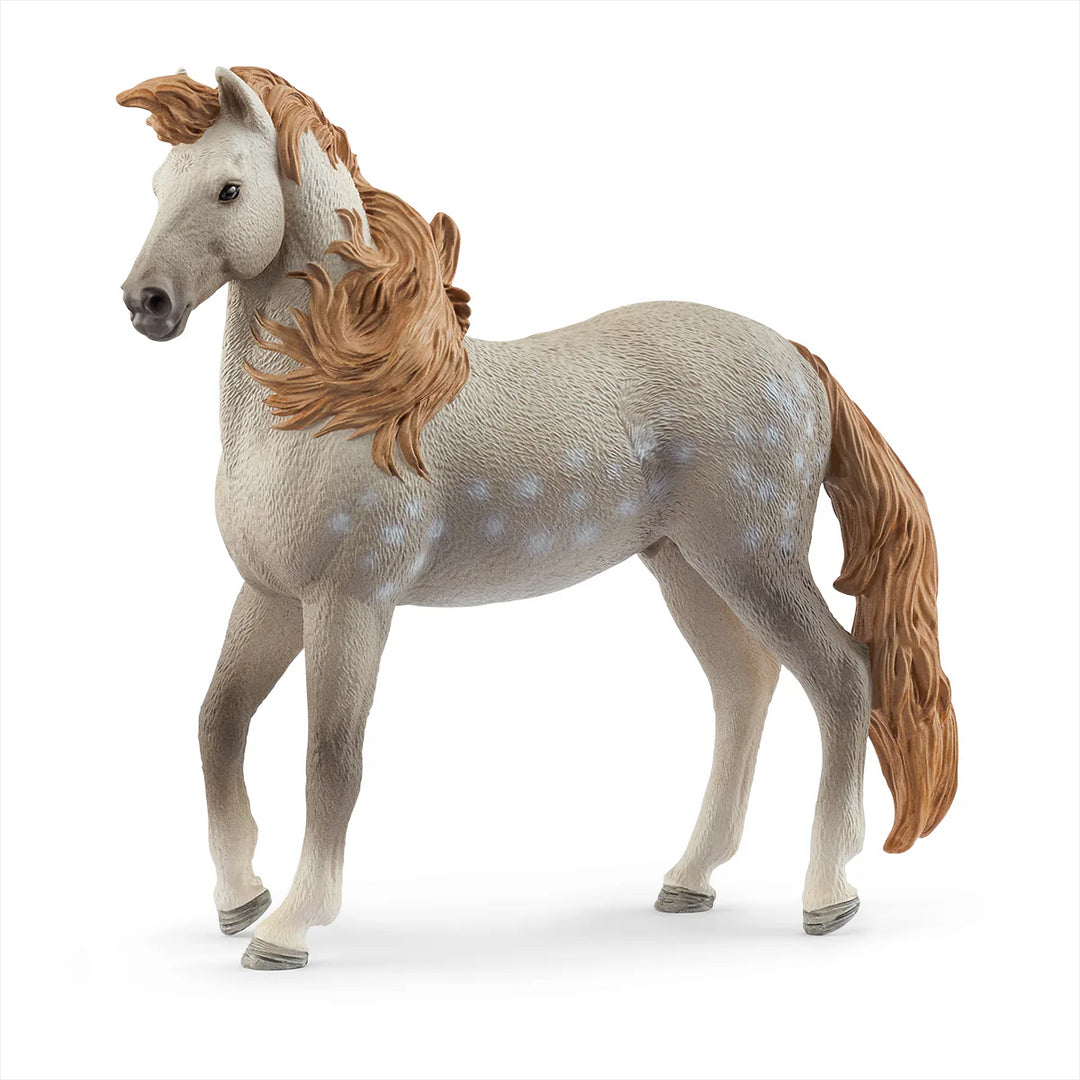 Schleich speelfiguur Andalusische hengst, grijs met vlekken, realistische details