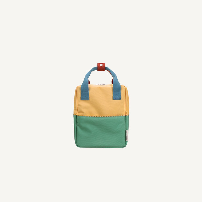 Sticky Lemon rugzak Wonders small in geel en groen met colourblock design