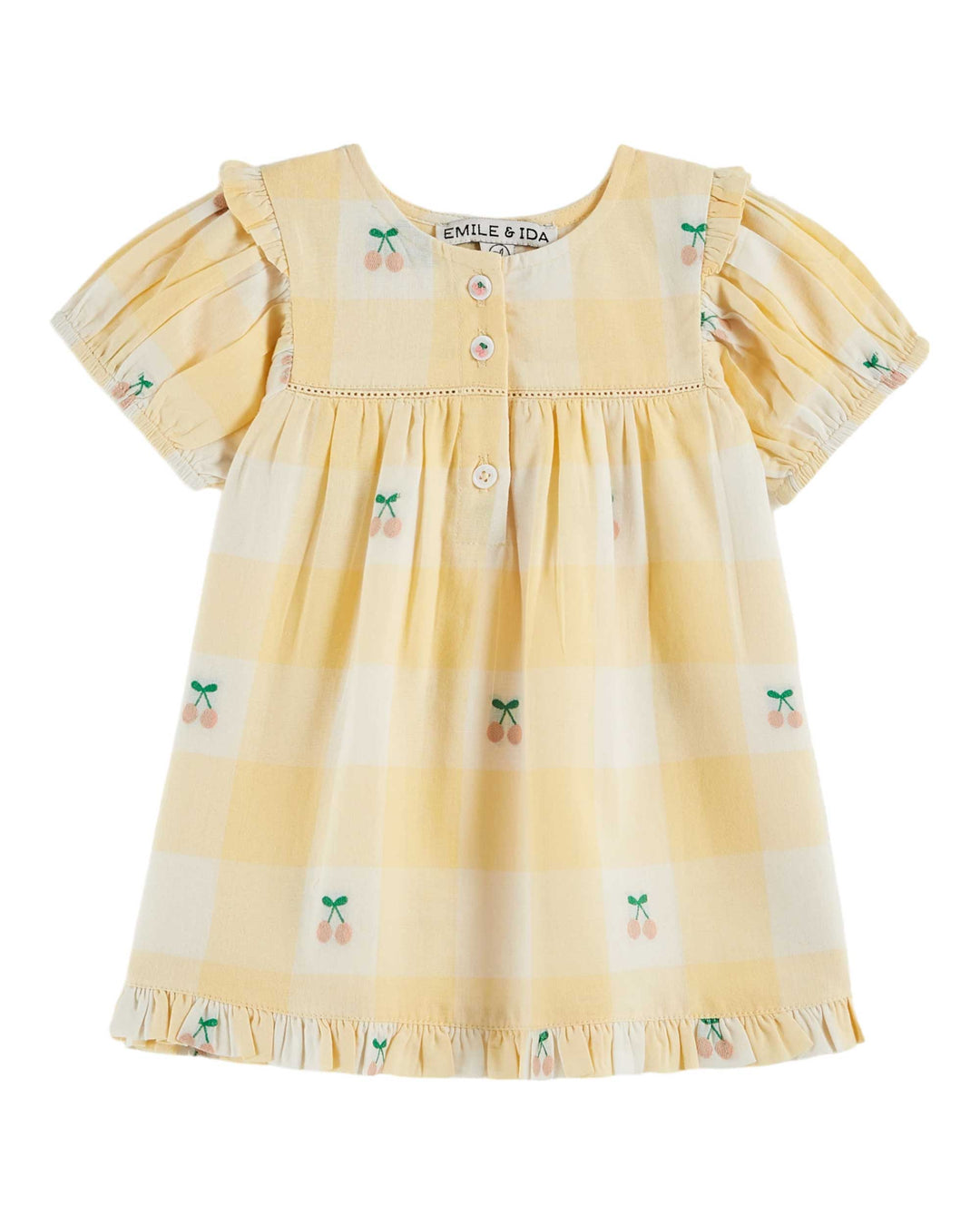 Jurk Baby Cerises Vichy Yellow