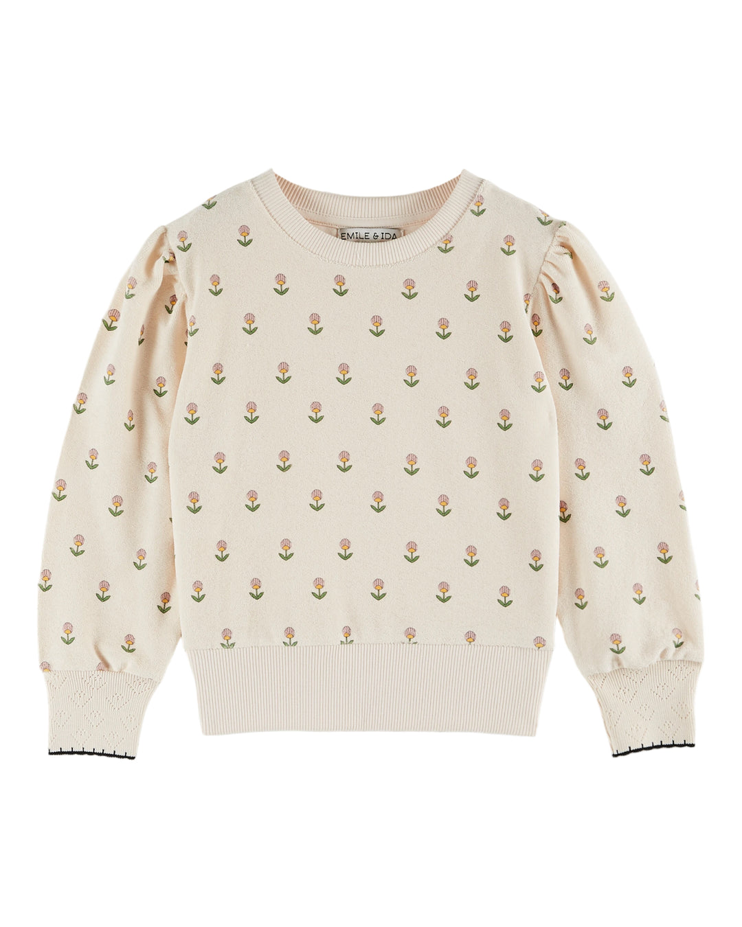 Sweater Fleurs Douce Terry Creme