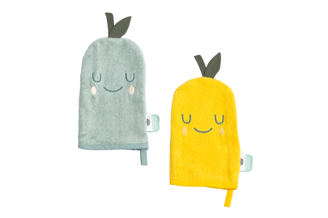 The Cotton Cloud Washandjes Lemon Pear – 2-pack, zacht en absorberend, speciaal voor baby’s