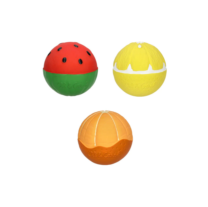Oli & Carol - Activiteitenspeeltje Sensorische Ballen Fruit Salad | Natuurlijk Rubber