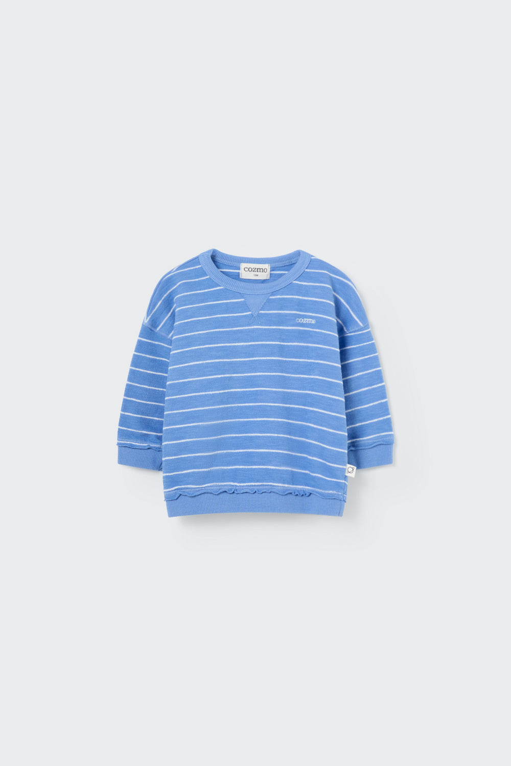 Sweater Thiago Organic Wide Stripes Provence Blue