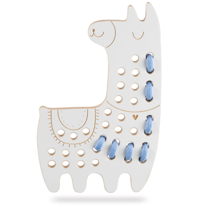 Milin houten rijgspel Lily de lama in naturel design voor kinderen
