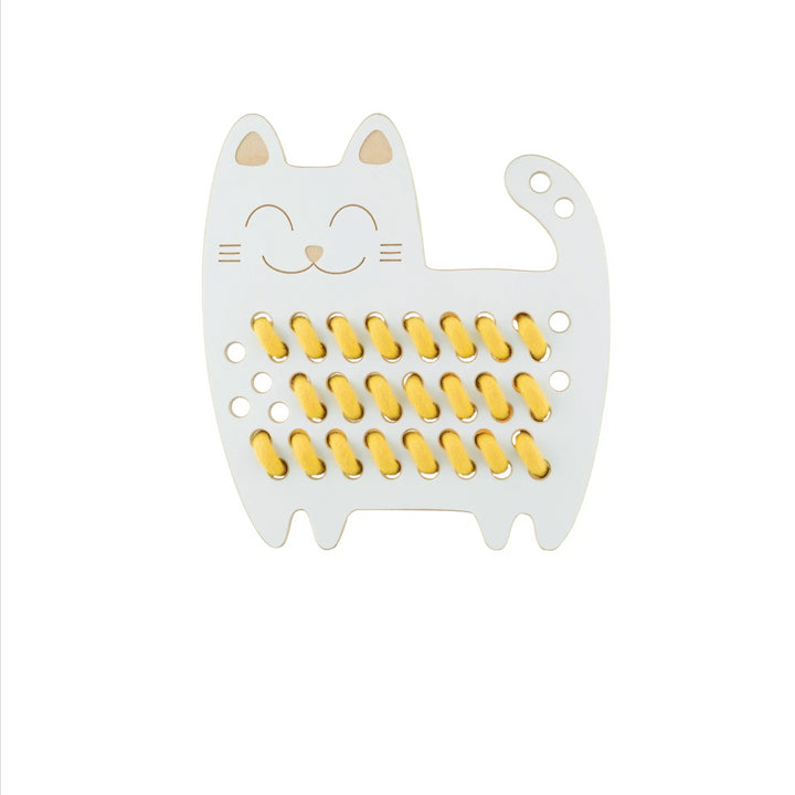 Milin houten rijgspel Sophia de kat in naturel design voor kinderen