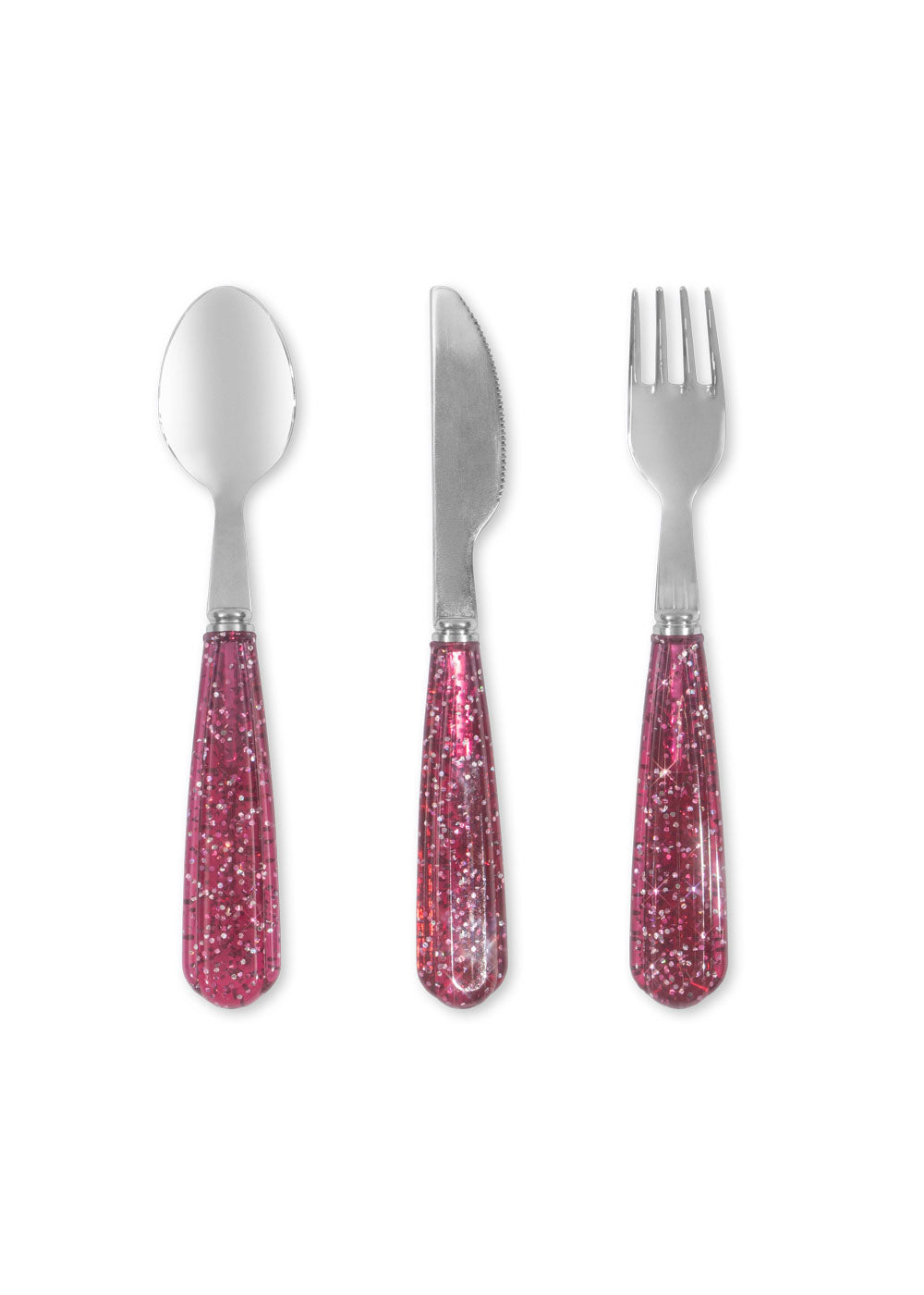 Glitterbestekset van Konges Slojd in Sparkling Sangria kleur