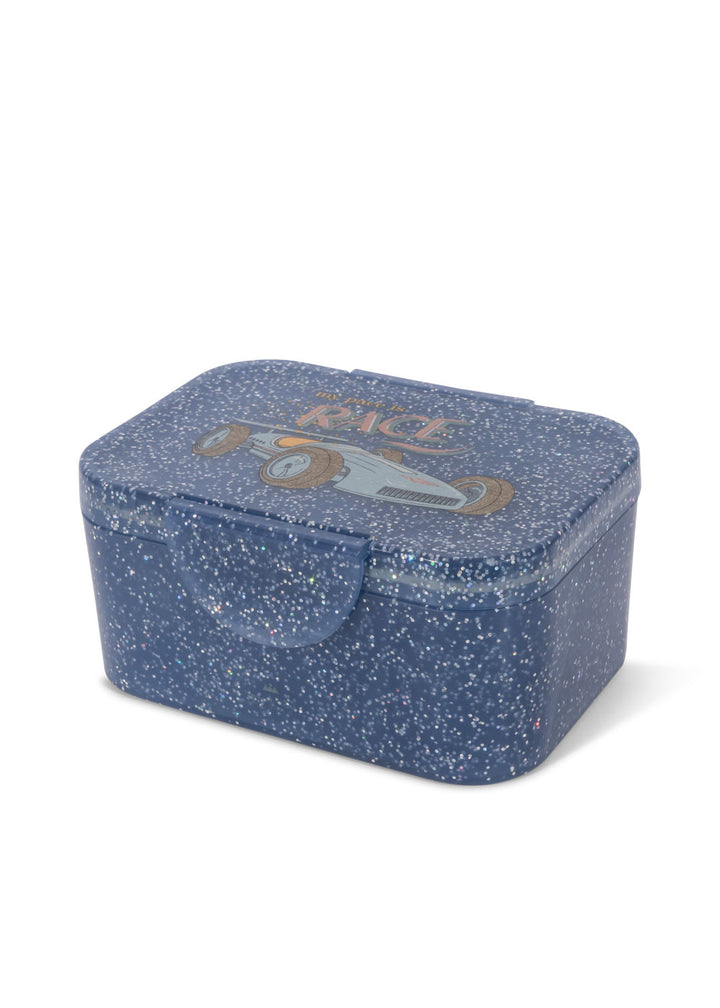 Konges Slojd lunchbox met glitter en raceautoprint – Race
