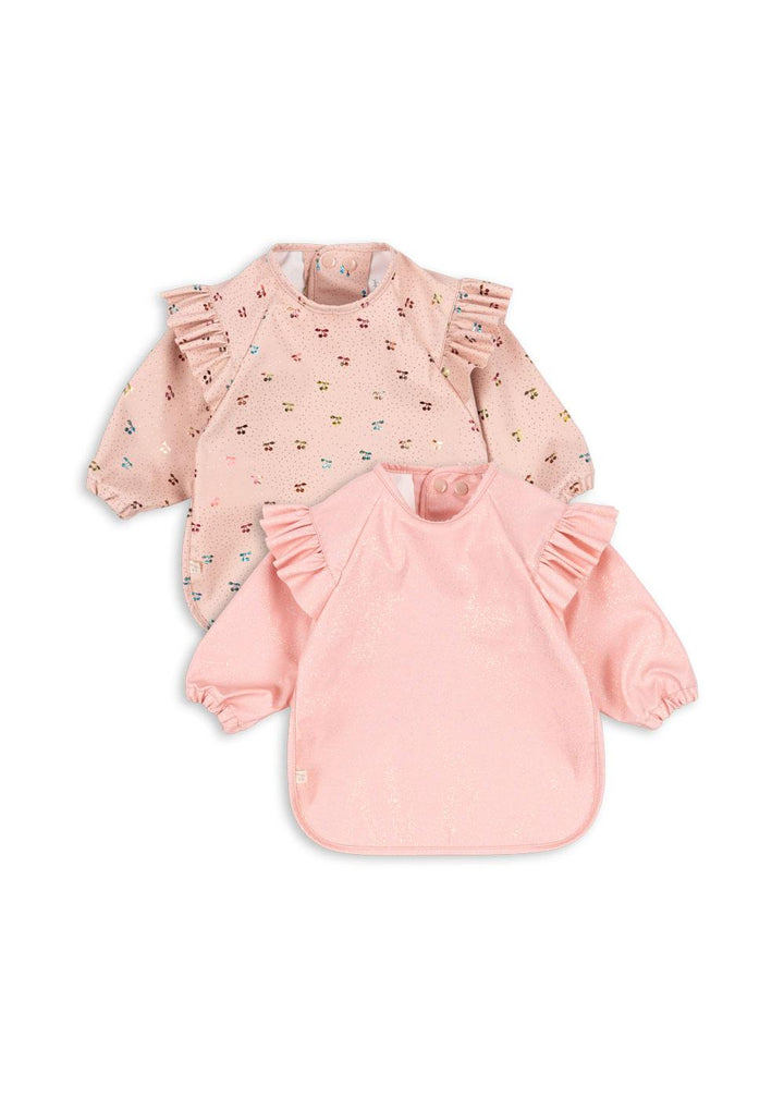 Set van 2 mouwslabbetjes met kersjesprint en ruffles van Konges Slojd