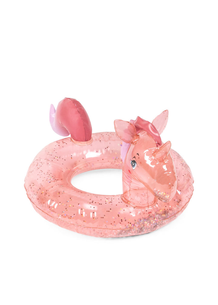 Konges Slojd unicorn zwemring in roze met glitter – Horn Stars Pink