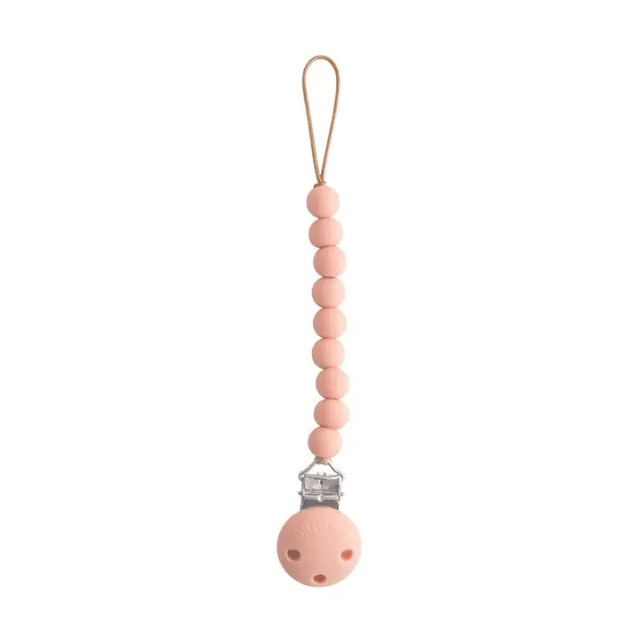 Mushie Fopspeenketting Hera Powder Pink – stijlvolle siliconen fopspeenhouder