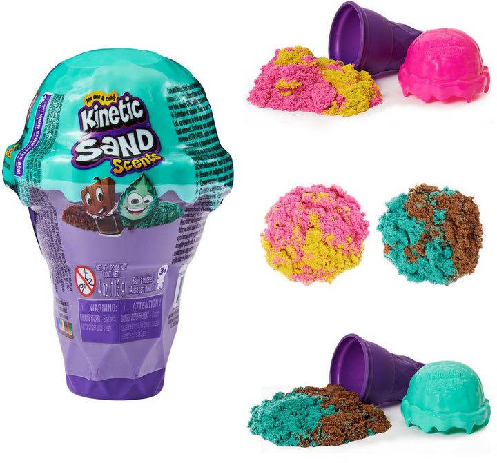 Kinetic Sand ijshoorntjeshouder met geurend zand in twee kleuren