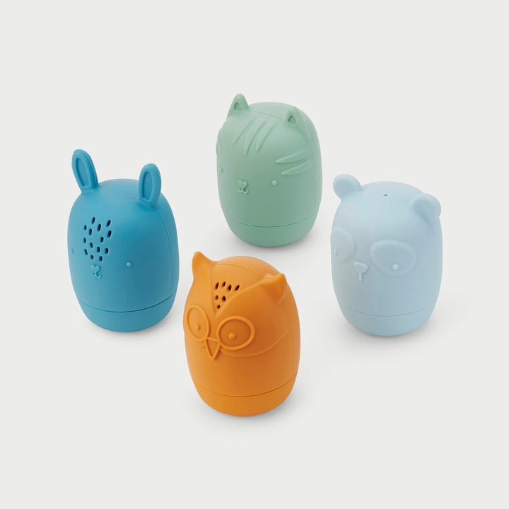 Set van 4 Tickit Silisoft waterspuiters in dierenvorm en neutrale tinten