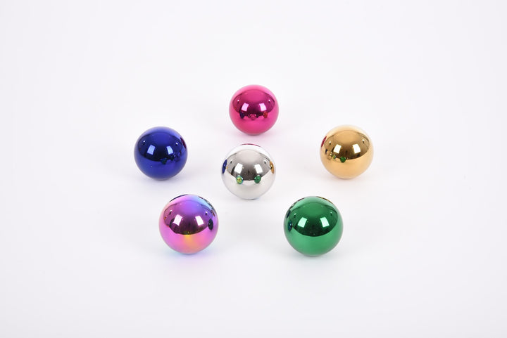 Set van 6 glanzende Tickit sensorische ballen in metallic kleuren met spiegelend oppervlak