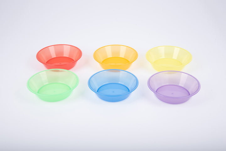 Set transparante Tickit schalen in regenboogkleuren, geschikt voor sorteer- en lichttafelspel