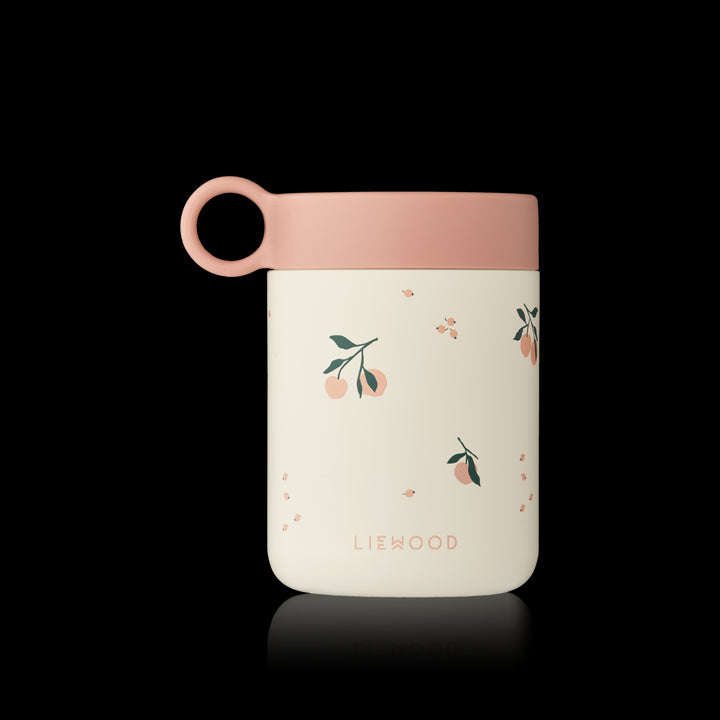 Liewood Kiani voedingspotje van roestvrij staal in Peach Sea Shell met lekvrij deksel