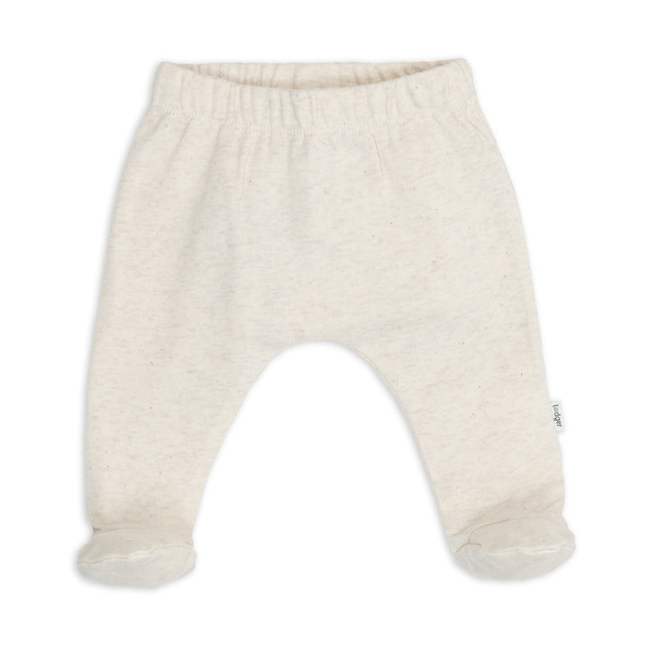 Lodger Joggingbroek baby met voetjes in Birch – biologisch katoen